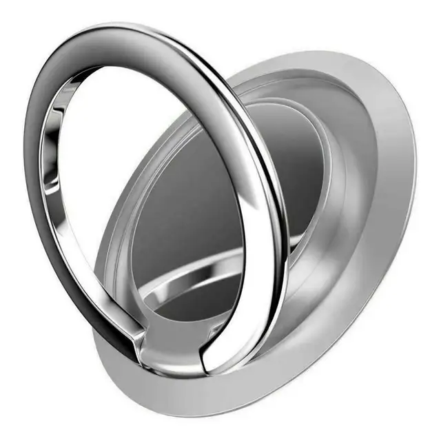 Luxury Rotatable Finger Ring Mobile Phone Holder Stand Grip for Universal Car Magnetic Mount Phone Back Sticker Pad Bracket A silver