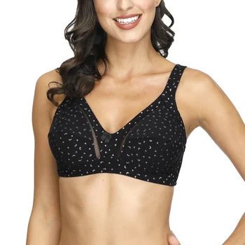 

Women Polka Dot Print Without Steel Ring Full Cup Bra Large Size Underwear Wire Free Bras