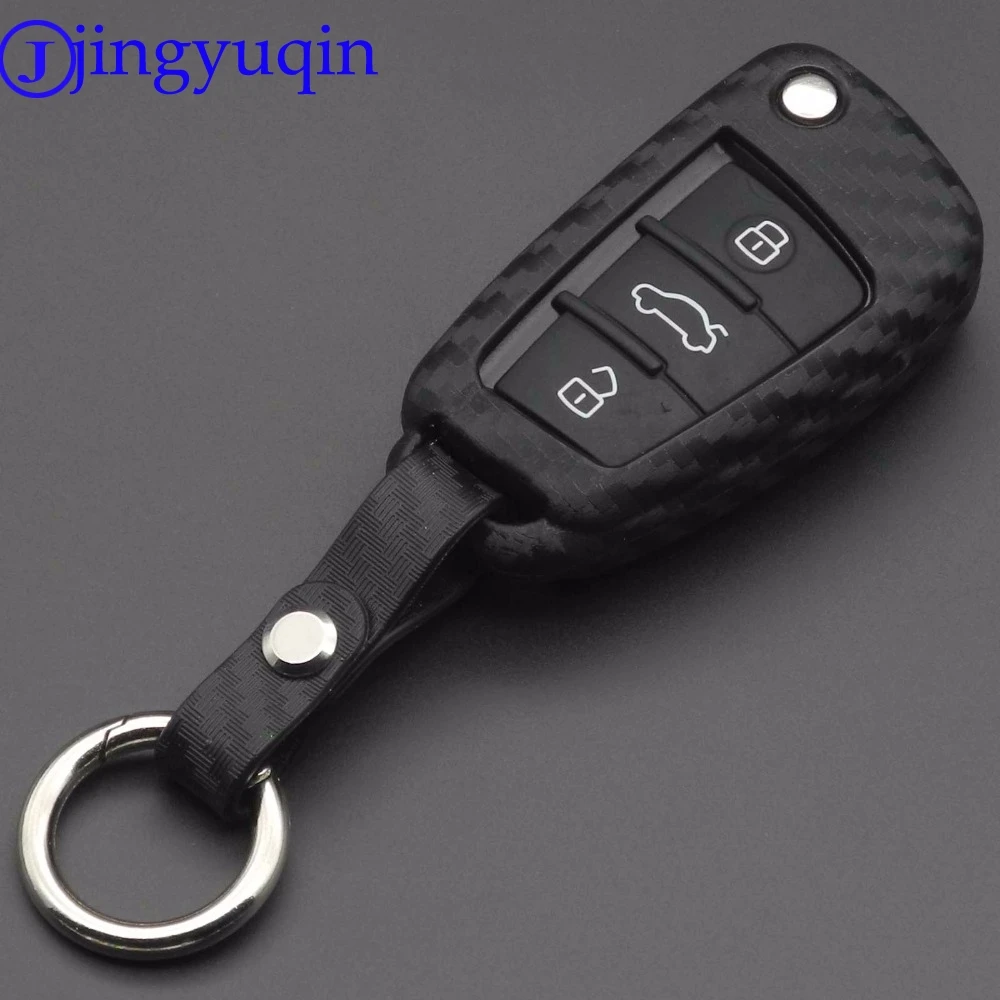Jingyuqin чехол из углеродного волокна с 3 кнопками противотуманный для Audi S Line A1 A2 A3 TT