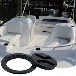 Couvercle de pont de bateau de 4 pouces, couvercle de trappe de Port, plaque de pont Durable Twist Out Marine Yacht boîte à outils, vis de couverture, accessoires de bateau 