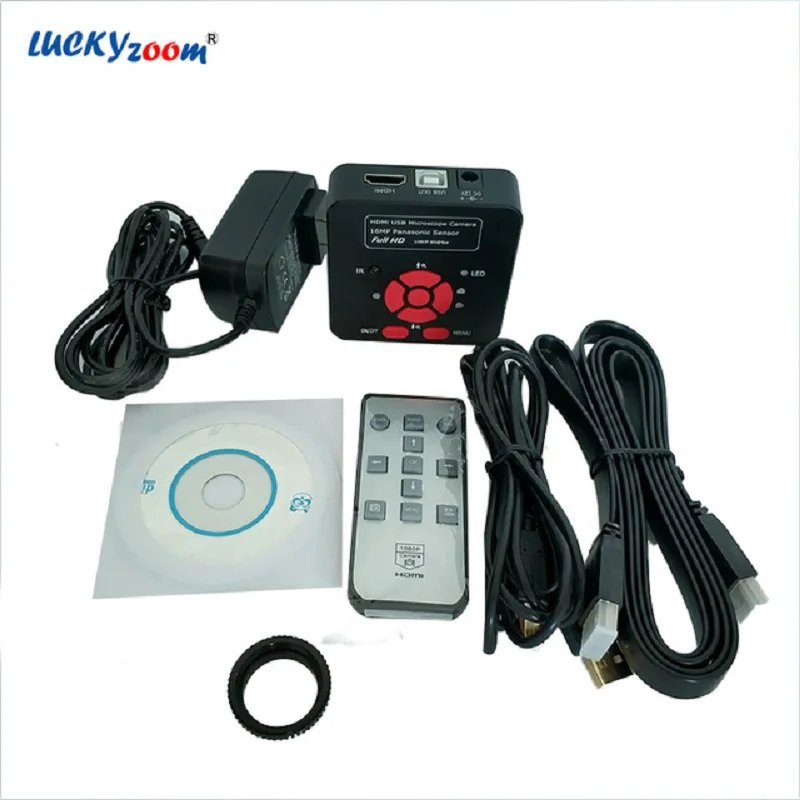 Стерео тринокулярный микроскоп Lucky Zoom 3 5x 90X с подставкой 16 Мп HDMI USB светодиодный 144
