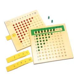 Рано деревянные материалы montessori Математика Обучающие игрушки умножения Отдел математические игрушки обучающие доски красного и зеленого