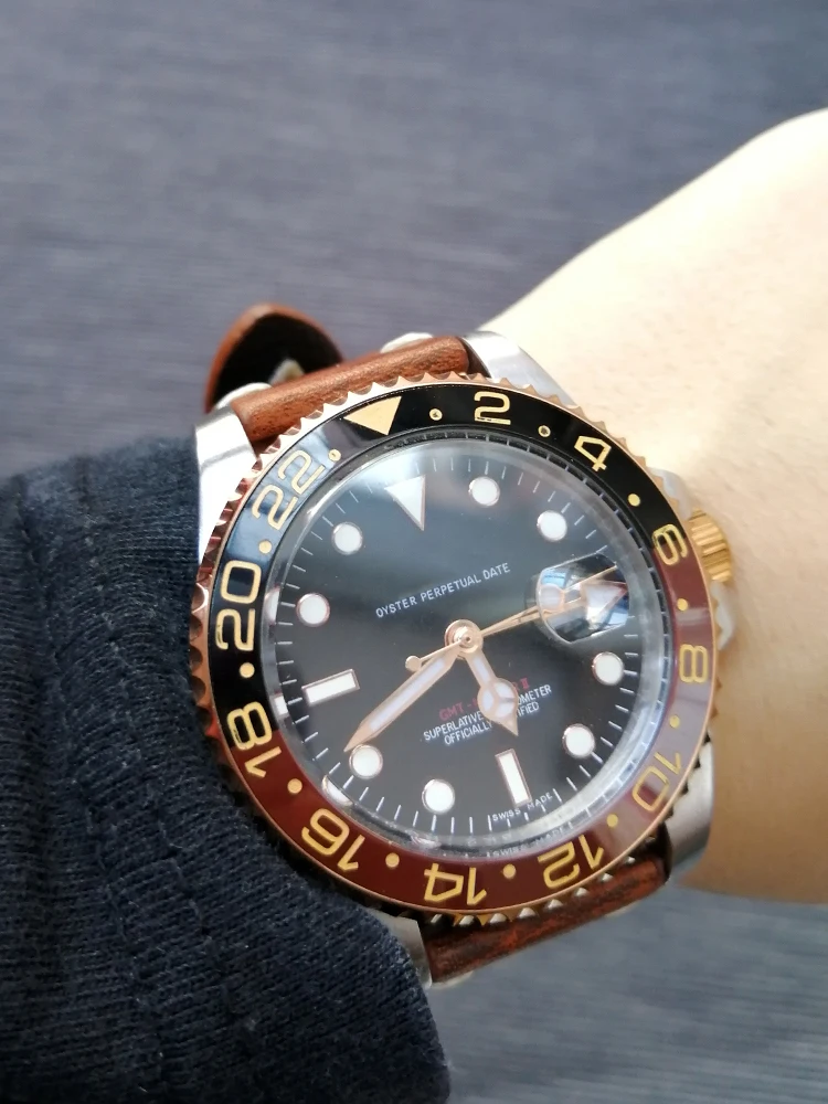 18 мм, 20 мм, 22 мм, 24 мм, винтажный ремешок из телячьей кожи для часов Rolexwatch, подводная лодка, регулировка даты, ремешок для часов, браслет в стиле ретро, хаки