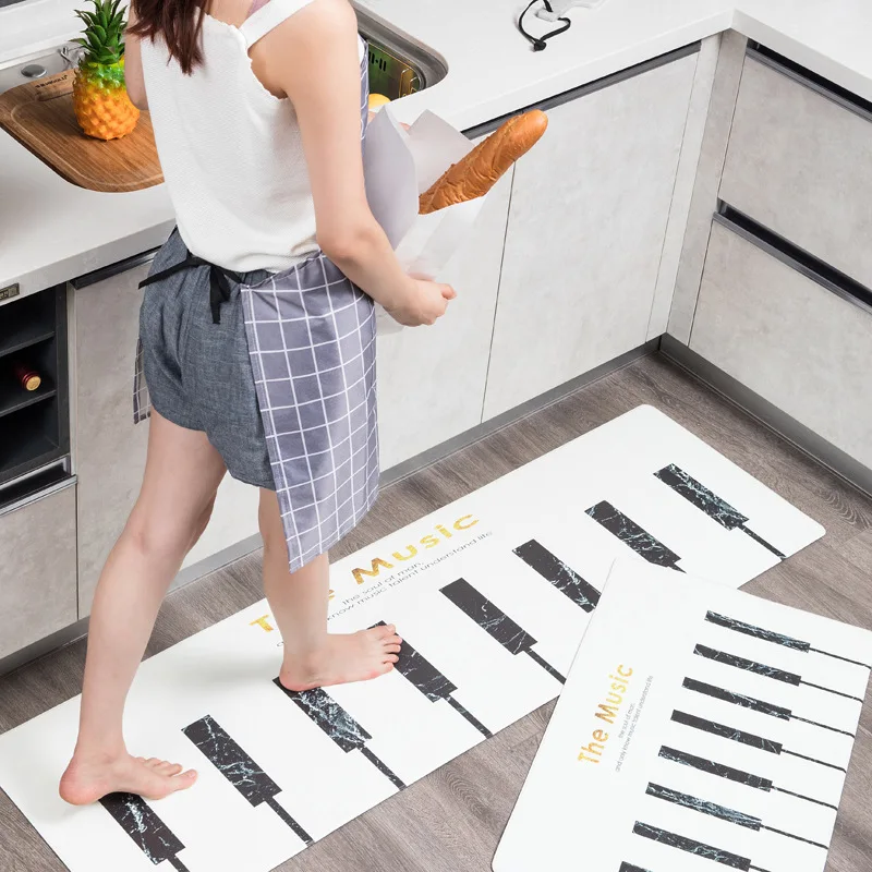 

PVC Carpet Kitchen Door Mat Kitchen Carpet Kitchen Rugs Washable Area Rug for Kitchen Doormat for Entrance Door Mat Anti-Slip