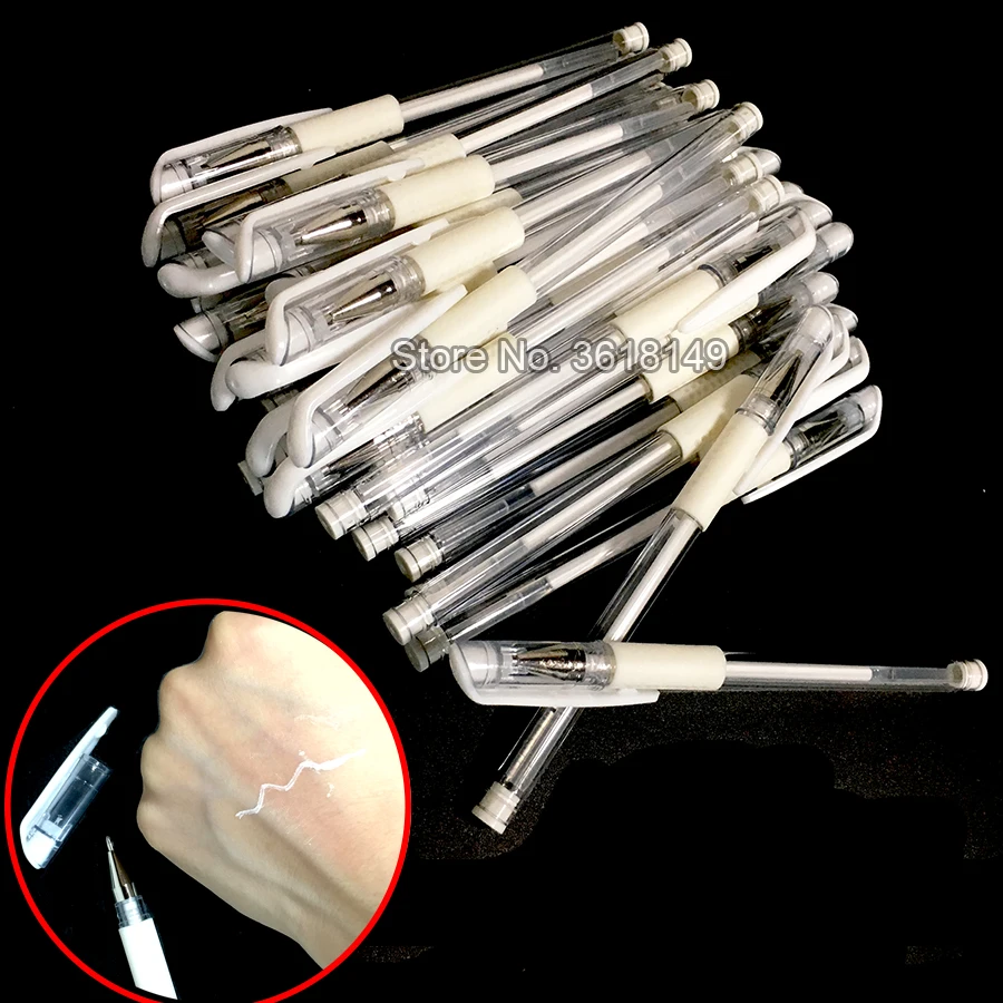 

50pcs White Surgical Skin Marker Pen Tattoo Marker Pen for Eyebrow Tattoo Supplies Microblading Permanent Makeup Accessories