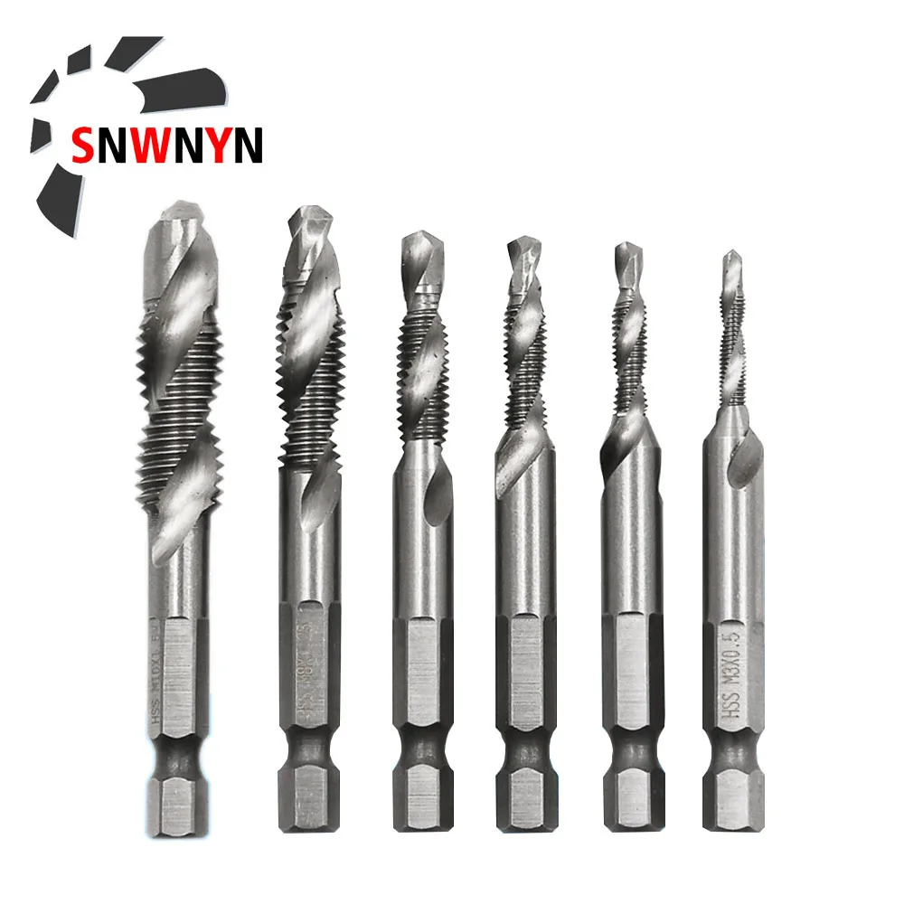 

Thread M3 M4 M5 M6 M8 M10 Screw Tap Drill Bits HSS Taps Countersink Deburr Metric High Speed Steel 1/4 IN Quick Change Hex Shank