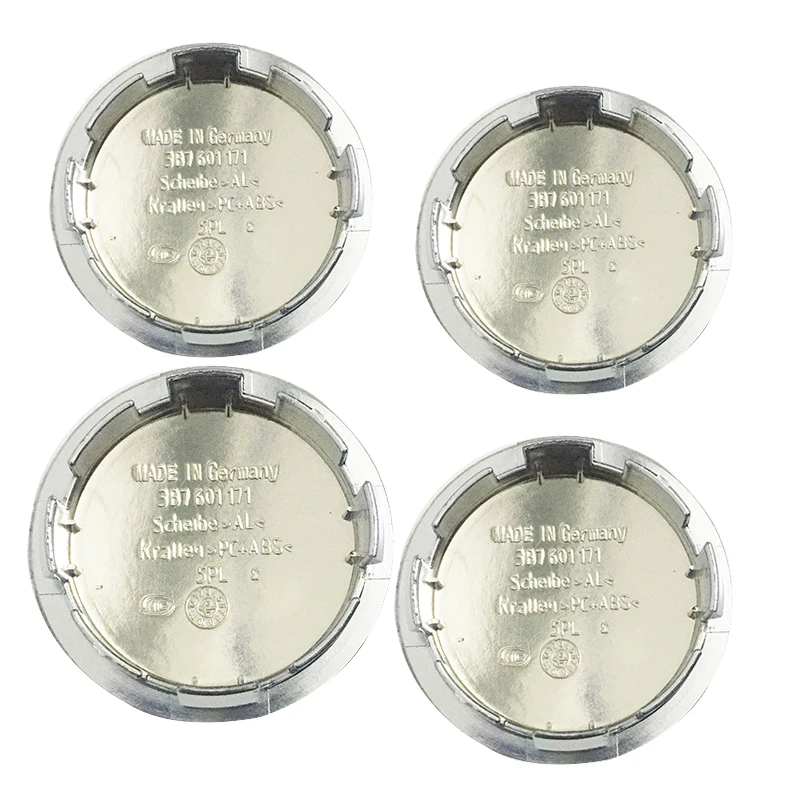 

4pcs/lot Wheel Center Hub Cover With Black or Blue Logo Caps Silver Base