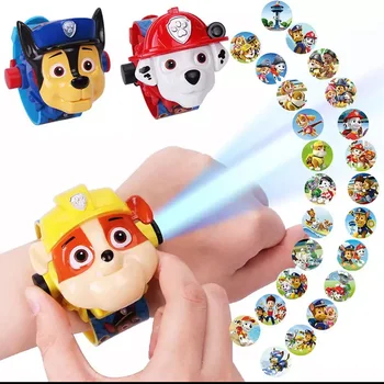 

Paw patrol watch toys set 3D Projection action figure paw patrol birthday anime figure patrol paw patrulla canina toy gift