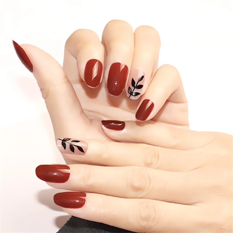 24pcs Fake Nails Decors Flower Full Cover Wedding Bride Full Nails Tips Artificial Nails Art Patches 4
