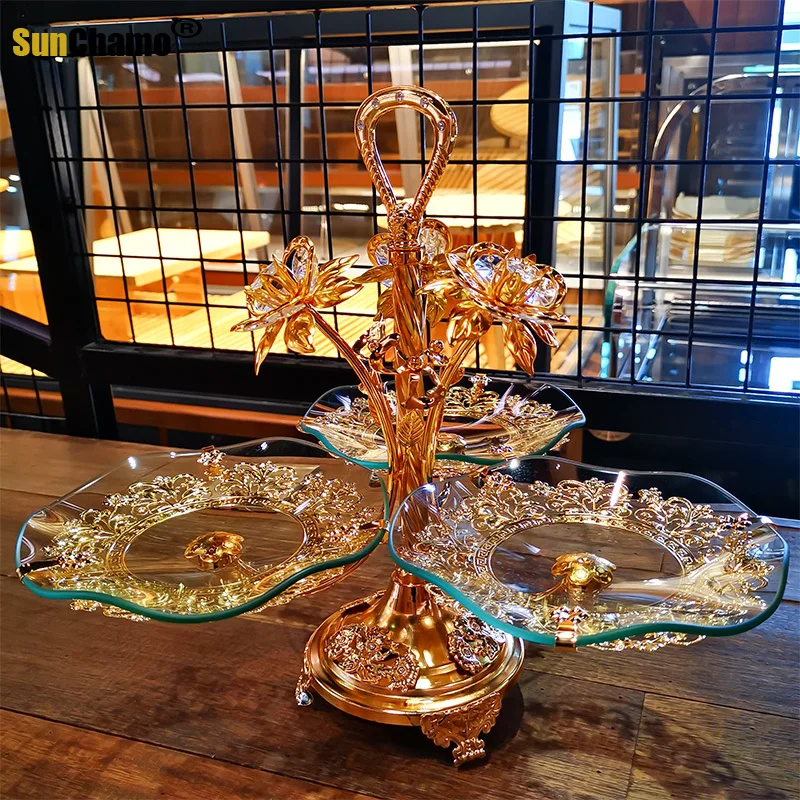 

Fruit Tray Home 2022 New Living Room Coffee Table European-style Decorations High-end Light Luxury KTV Simple Dry Snacks Gifts