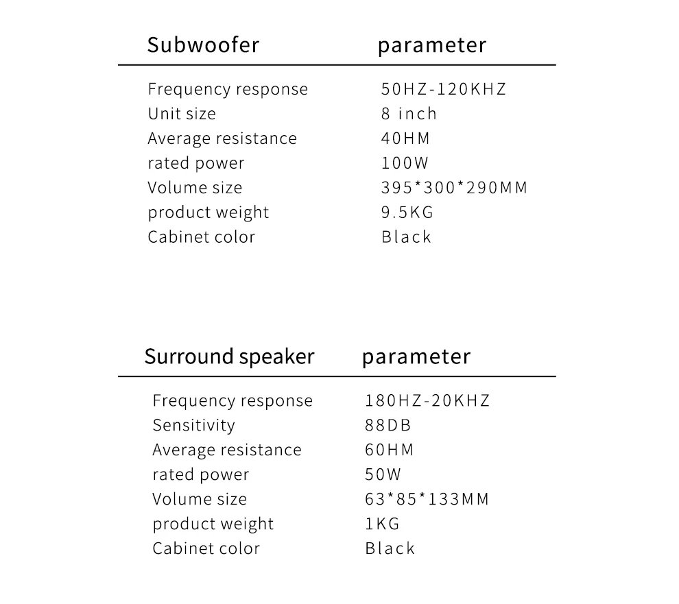 TKL 7.1 Home theatre system USB  Professional audio surround sound Subwoofer speaker