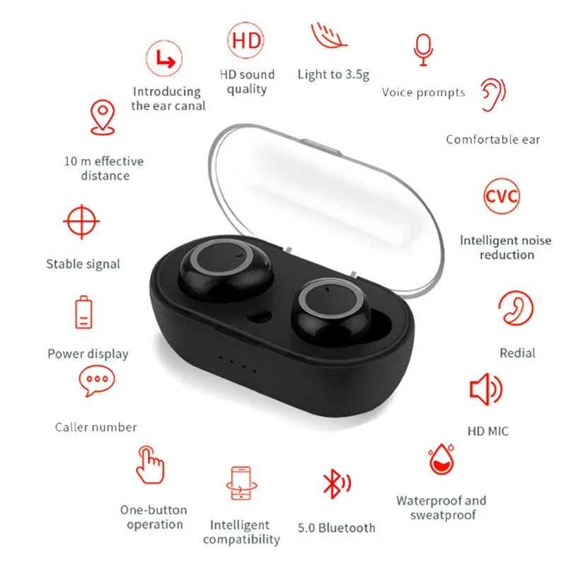 TWS SQ W1 V5 0 Bluetooth Wireless Earphone Touch Control Sports Earphones for xiaomi HUAWEI iphone IOS Android Earset