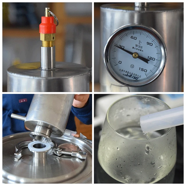 12L Piros Rézmag Holdfényes Desztillátor Egy Eladási Desztillációs Oszlop Otthoni Sör Alkoholkészítő Gépkészlet - Image 4