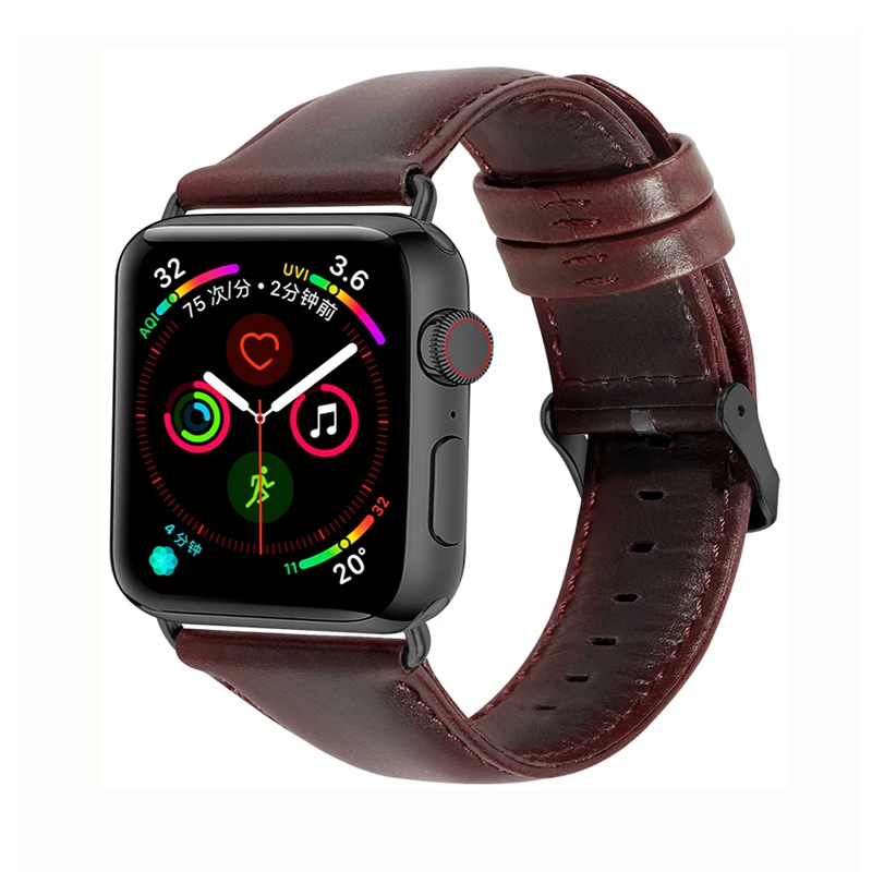 Ремешок из натуральной кожи для apple watch correa 4 (iwatch 5) 40 мм 44 3 2 1 42 38 браслет наручные