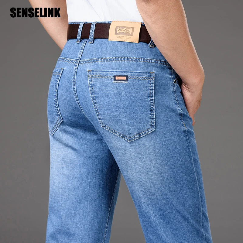 Pantalones vaqueros clásicos para hombre, Jeans de alta calidad, moda informal, de negocios, 2021