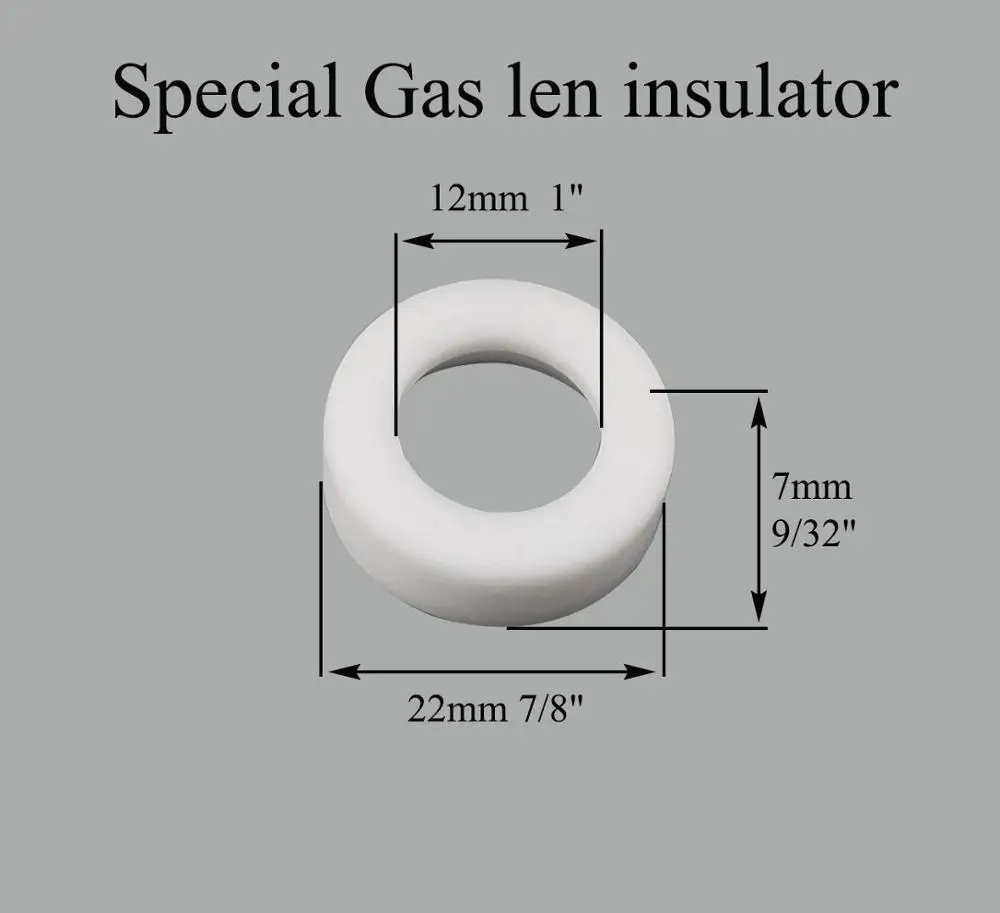 TIG короткая газовая линза цанговый корпус 3/32 &quotØ мм Цанга 10N24S #12 Pyrex комплект для