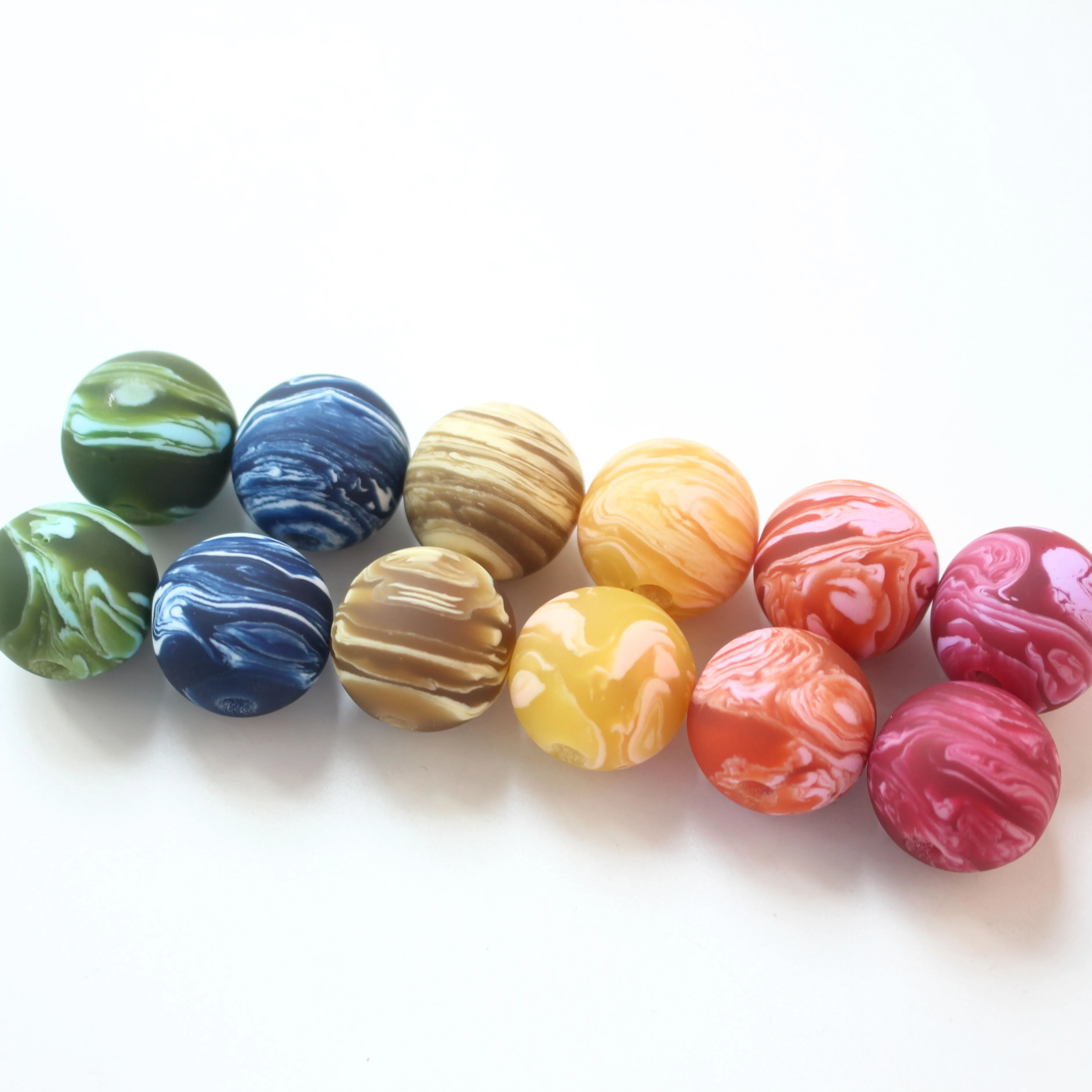 

50pcs/lot 16mm color print geoment rounds shape resin straight hole rounds shape beads diy jewelry earring/bracelet accessory
