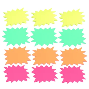 

120 Pcs Creative Price Label Fluorescent Paper Goods Price Tags Price Explosion Shaped Paper Sign for Grocery Shop Store - Size