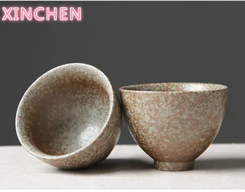 

Japanese Vintage Tea Cup Coarse Pottery Glaze Master Cup All Handmade Ceramic Kung Fu Tea Set TEACUP Puer Tea Bowl