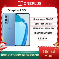 Global Rom OnePlus 9 5G Smartphone Snapdragon 888 Android 11 6.55'' 4500 mAh 120Hz Fluid AMOLED NFC Oneplus9 Mobile Phone