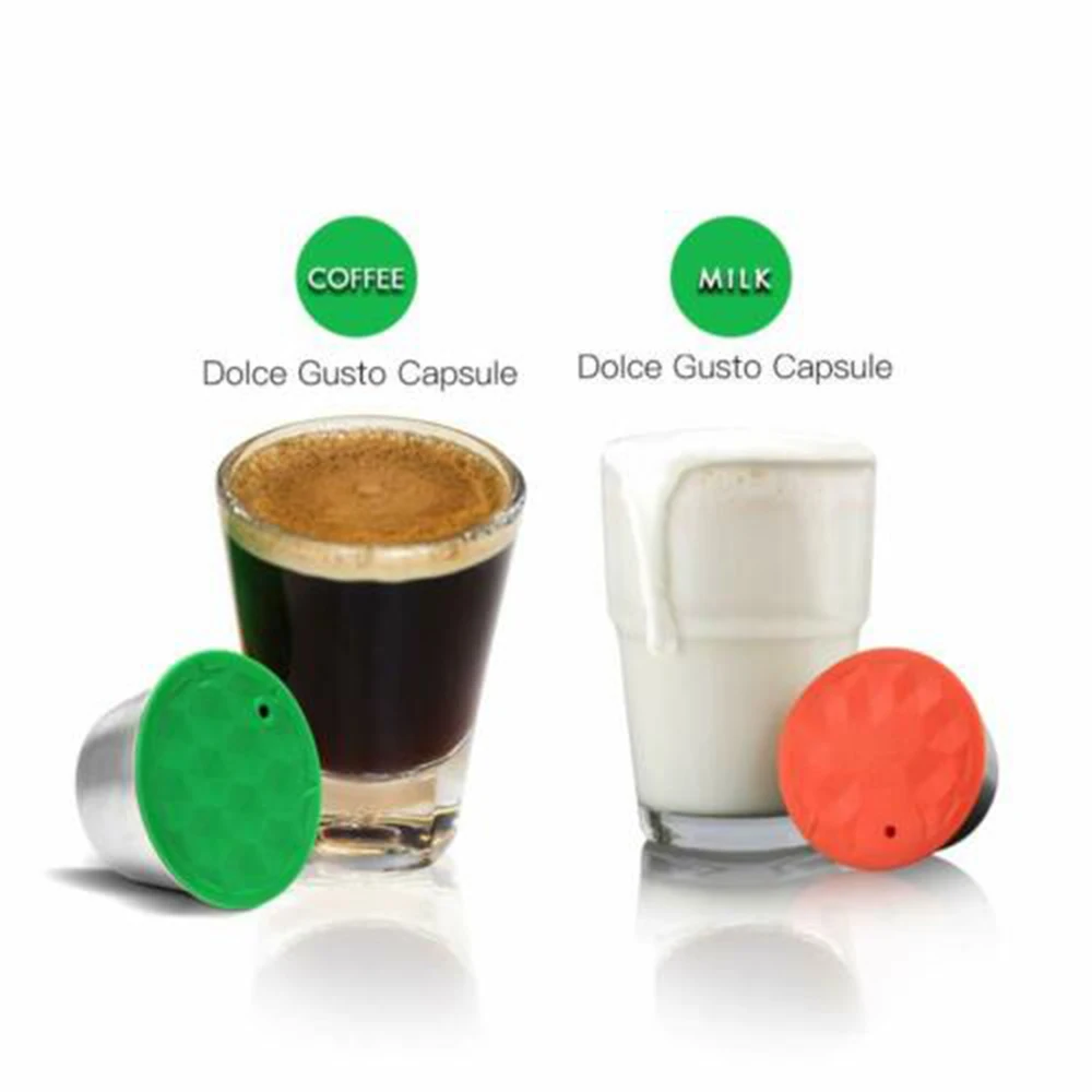 Stainless Steel Reusable Refillable Coffee Pod Capsule for Dolce Gusto Durable coffee capsule+milk capsule+Spoon+Brush