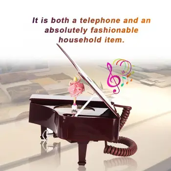 

WX-1186# Multi-Functional Brown Piano Shape Telephone Desk Phone Home Decoration fashion phone