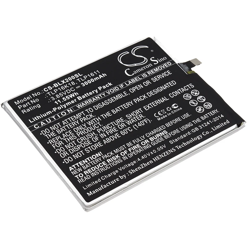 Обновленная батарея Cameron Sino для BLU C766144300T, TLP1611, TLP16G30