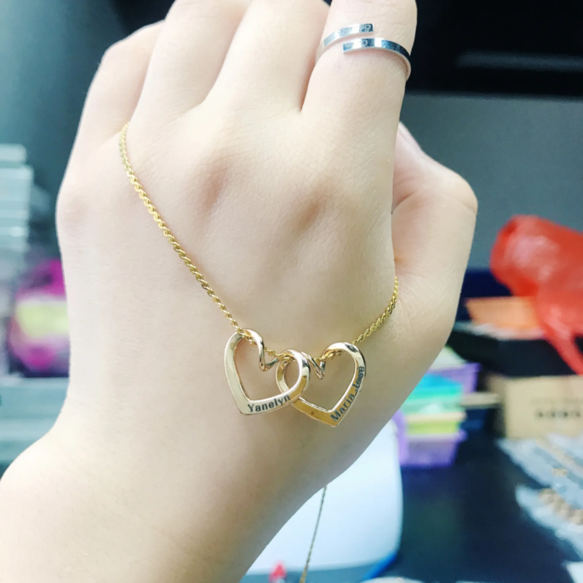 

Engrave Name Heart Couples Custom Gift for Lovers Stainless Steel Charms Personalized Pendant Necklace Bracelet Lovers Jewelry