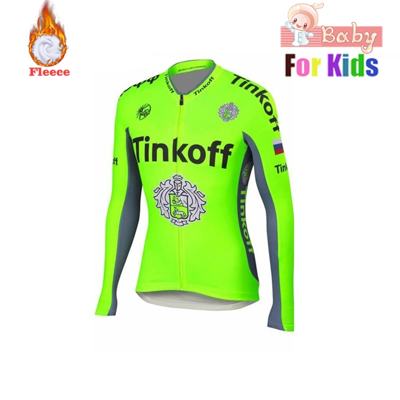winter cycling tops Tinkoff велокофты наборы Детские профессиональные велокостюмы с длинным рукавом для мальчиков зимняя одежда для велоспорта Триатлон велосипедная форма Ciclismo - Цвет: winter cycling tops