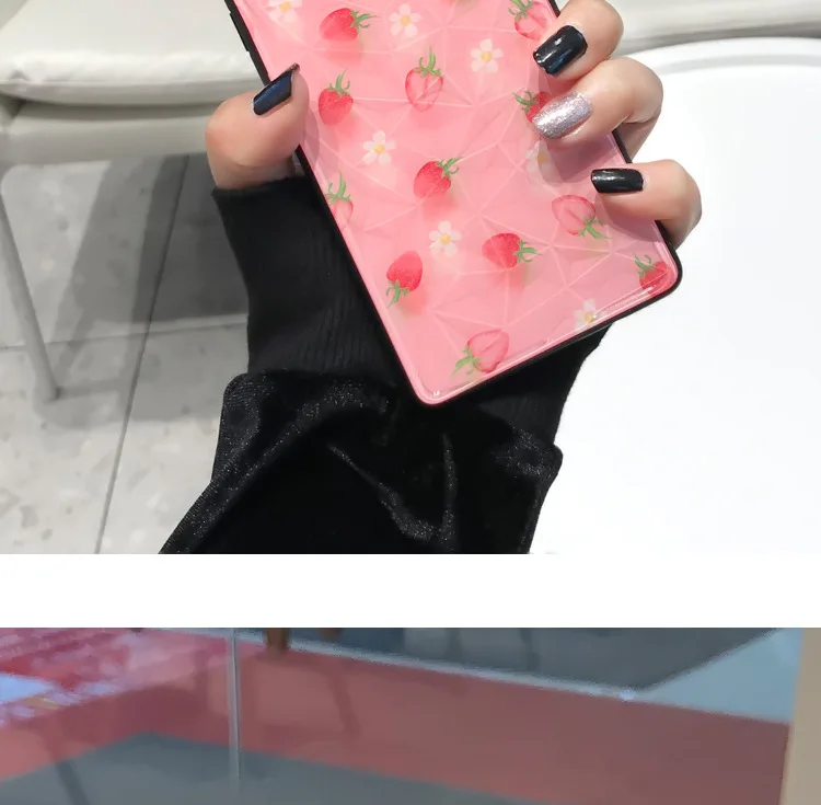3D чехлы с алмазным узором для Samsung Note 8 9 S10E мультфильм Клубника Лимон чехол для телефона Samsung Galaxy S8 S9 S10 Plus