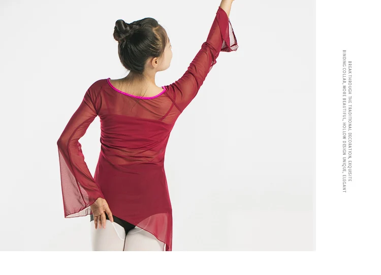 Новые продукты, Классическая Одежда для танцев, упражнений, для взрослых, для женщин, для танцев, Shayi, для учителя, для тела, очаровательный костюм, топы с рукавами-колокольчиками