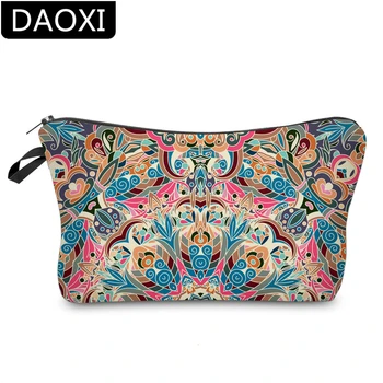 

DAOXI Colorful Mandala Flower Cosmetic Bag Stylish Storage Bag Women Small Makeup Bag for Travel DX51558
