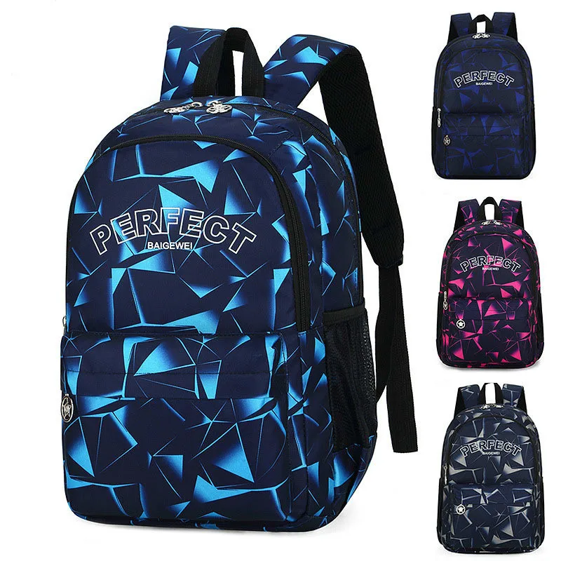 

Nylon Backpack Student College Waterproof Men Backpack Women Quality Brand Bag Geometric Pattern Material School Backpack