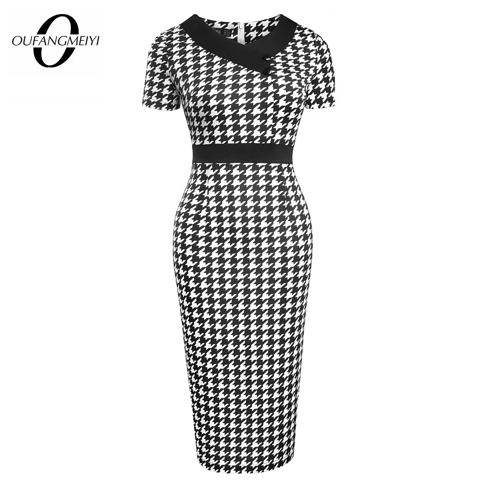 Red Elegant Floral Lace Office Lady Pencil Dress Vintage Women V-Neck 3/4 Length Sleeve Bodycon Sheath Dresses