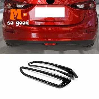 

2019 2020 Car Rear Fog Lampshade Light Frame Cover Trim Sticker Car Styling Accessories 2pcs ABS Carbon fiber for Mazda 3 Sedan