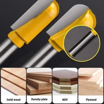 

New CNC Router Bits Set 1/4 Inch Shank with 1/4 3/8 1/2 Cutting Dia 3Pcs Round Edge Groove Bits for Wood