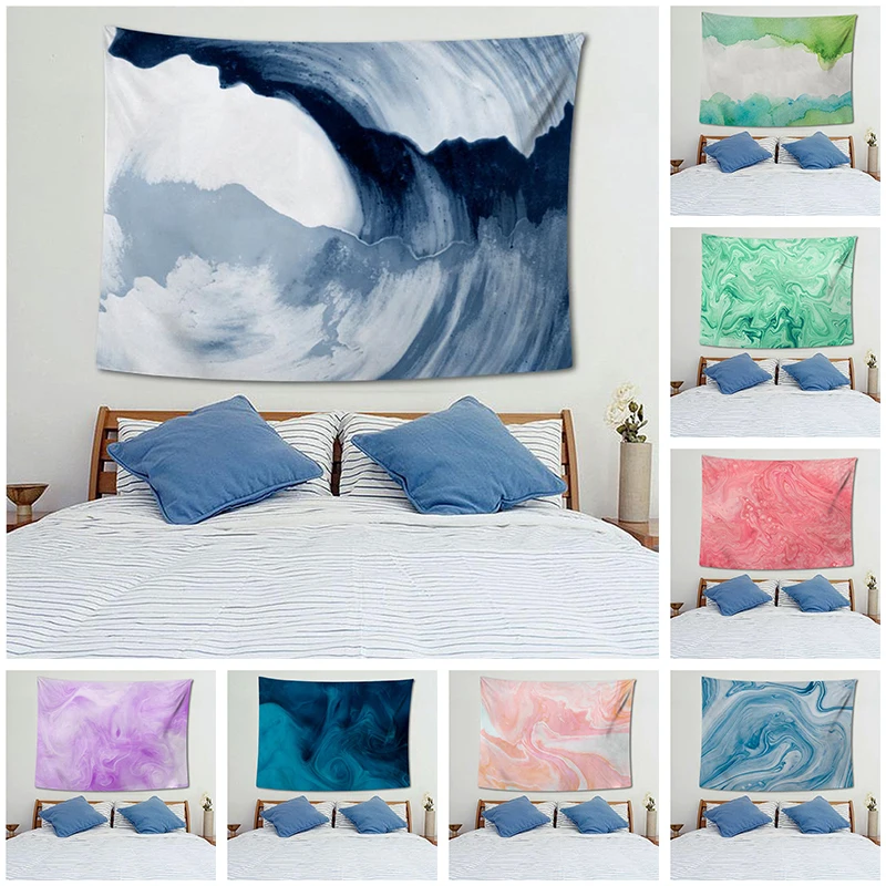 

Wall Hanging Marble Tapestry Traveling Camping Tapestry Yoga Pad Sleeping Tapestry Boho Wall Decor Green Beach Mat Home Decor