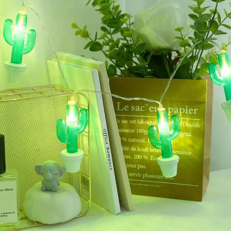 

LED Lamp String Cactus-shaped Copper Wires Christmas Party Wedding Bedroom Decor Low Power Consumption High Brightness