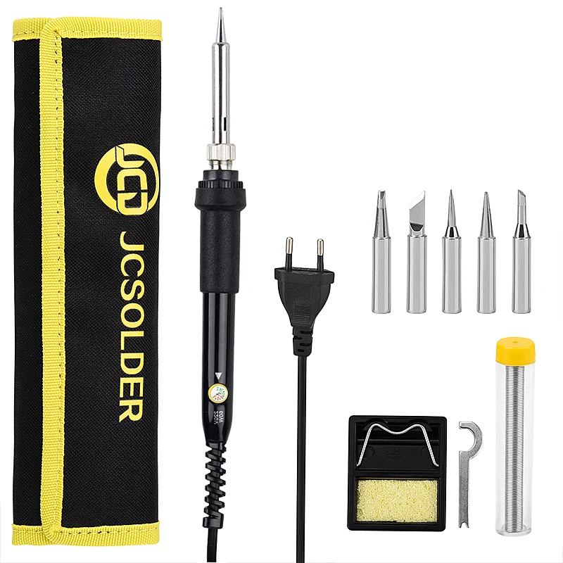 

JCD Electric Soldering Iron Top Pure Copper Tip Ceramic Core Heater Temperature Control Home Welding Tool Soldering Iron Kit 60W