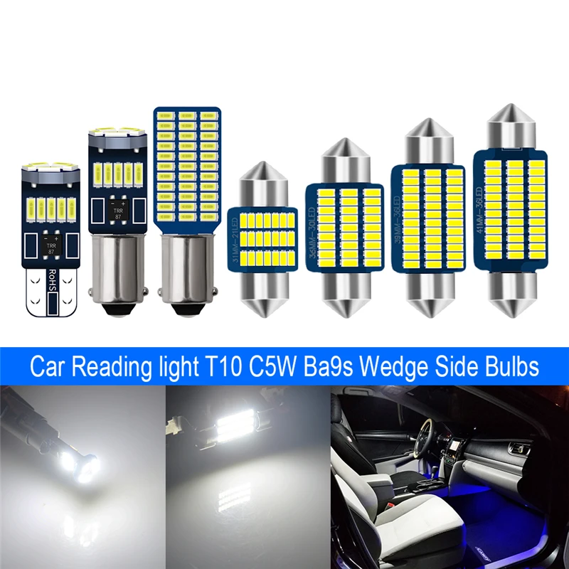 10x T10 W5W BA9S T2W T3W H5W T4W светодиодный лампы внутренняя Лицензия плиты светильник s C5W