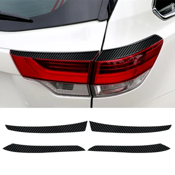 

4pcs/set Carbon Fiber Style Rear Tail Light Lamp Eyebrow Decor Frame Trim Fit For Toyota Highlander 2018 2019