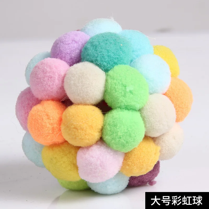 Игрушка для кошек, шерстяной шар, для собак и кошек, игровой мяч, линия шариков, шерсть радужной кошки, теряющий мяч для домашних животных, устойчив к укусам, товары для кошек