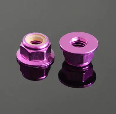 Purple M2 M3 M4 M5 M6 цветная нейлоновая заклёпка из алюминиевого сплава гайка Rivnut гайки фланец шестигранный нейлоновый ЗАМОК гайки - Цвет: Purple