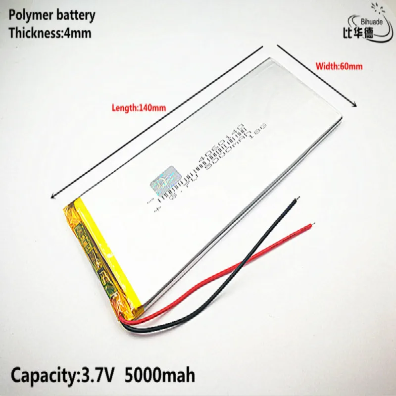 

Liter energy battery 3.7V,5000mAH 4060140 Polymer lithium ion / Li-ion battery for tablet pc 7 inch 8 inch 9inch,mp3,mp4