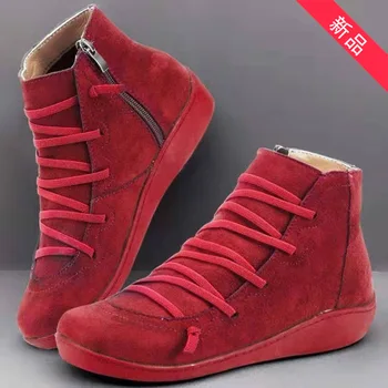 

Large women's boots 2019 work wear shoes suede boots women's high top versatile short boots