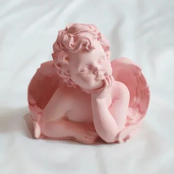 

Two size Wings Angel Silicone Mold Sleeping Baby Guardian Angel Gypsum Candle Soap Clay Molds for Plaster