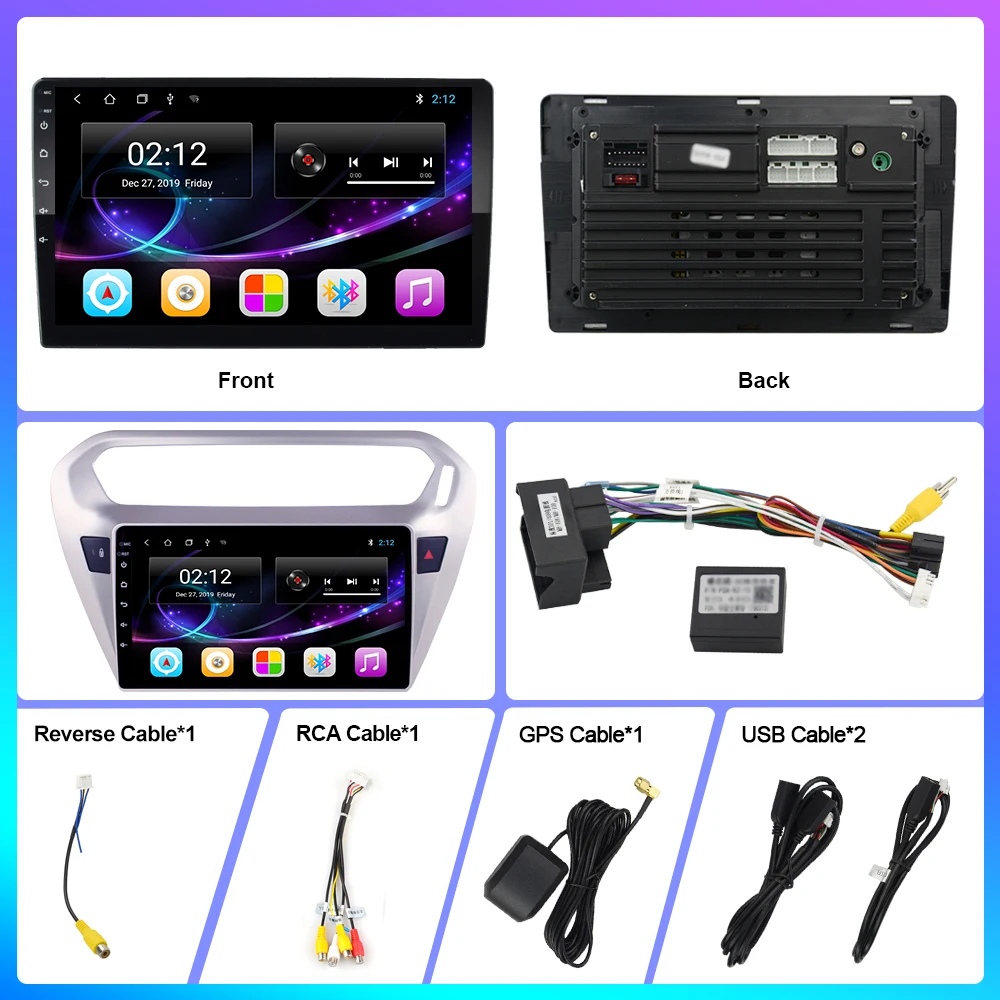 Car Radio for Peugeot 301 Citroen Elysee 2014-2018 2din Android 10 GPS Navigation Multimedia Player Carplay No DVD Touch Screen