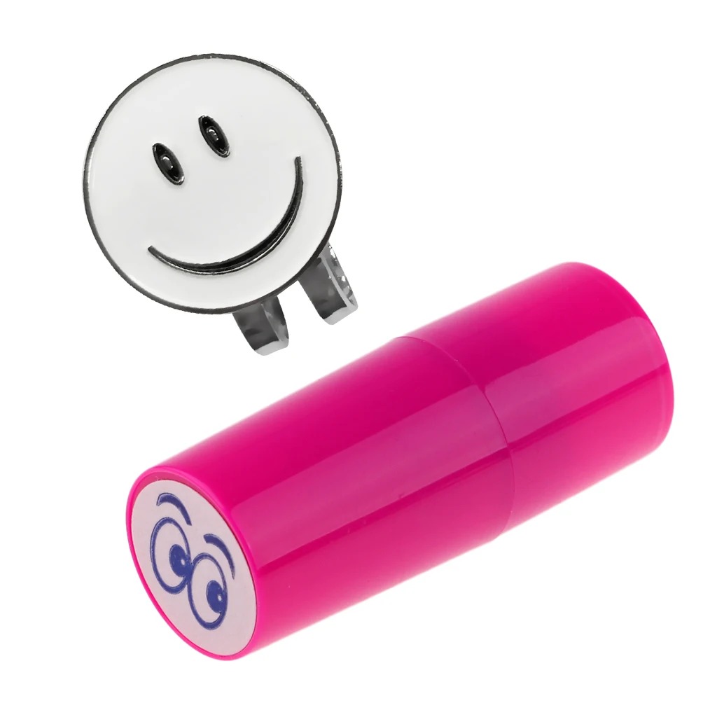 Smile Face Golf Ball Marker with Magnetic Hat Clip Golf Ball Stamper Golfer Gift Accessories for Club Giveaways Prize Keepsake