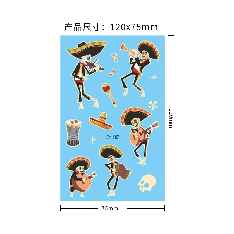 Luminous Halloween tattoo sticker Children's strange behavior Pumpkin bat cat ghost pattern glitter temporary kids tattoo RA037