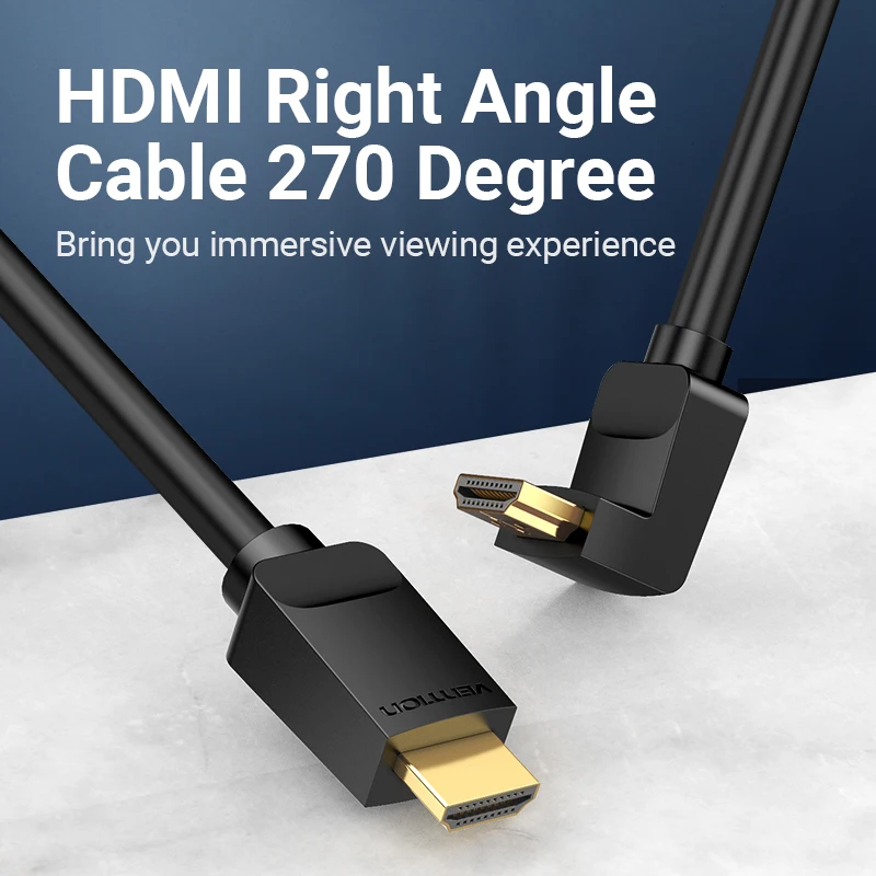 Vention 4K HDMI 2 0 кабель 90/270 градусов Угловой для Apple TV Box PS4 сплиттер коммутатор видео